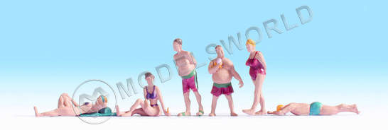 Фигурки людей на пляже, 6 шт. Масштаб H0 - фото 1