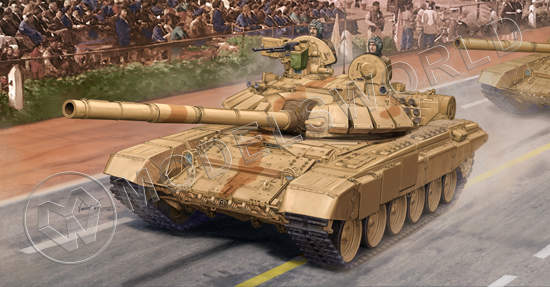 Склеиваемая пластиковая модель индийский танк ОБТ Т-90С "Бхишма". Масштаб 1:35 - фото 1