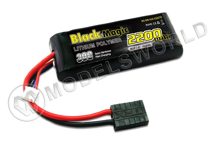 Аккумулятор Black Magic Li-Po 7.4V, 2200mAh, 30C, 2S - фото 1