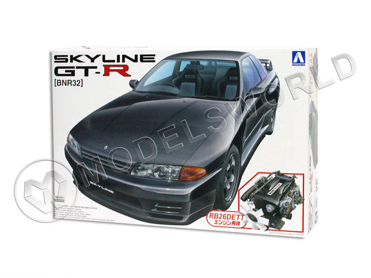 Склеиваемая пластиковая модель Nissan Skyline R32 GT-R c детализированным двигателем. Масштаб 1:24 - фото 1