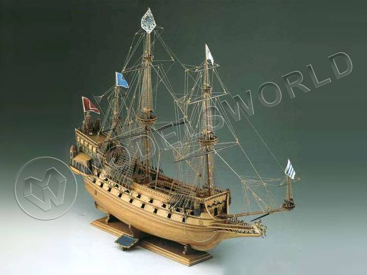 Набор для постройки модели корабля COURONNE французский линейный корабль, 1636 г. Масштаб 1:100 - фото 1