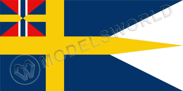 Шведы 1844-1905 флаг. Размер 60х40 мм - фото 1