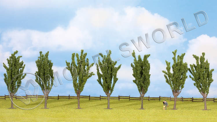 Набор деревьев, Тополя, 12 см, 7 шт - фото 1