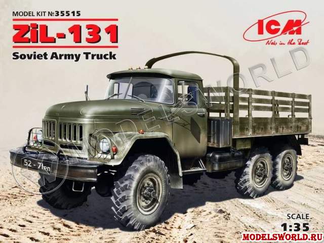 Склеиваемая пластиковая модель ЗиЛ-131, Советский армейский грузовой автомобиль. Масштаб 1:35 - фото 1