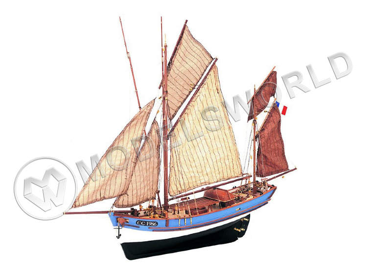 Набор для постройки модели корабля MARIE-JEANNE французский рыболовный люгер. Масштаб 1:50 - фото 1