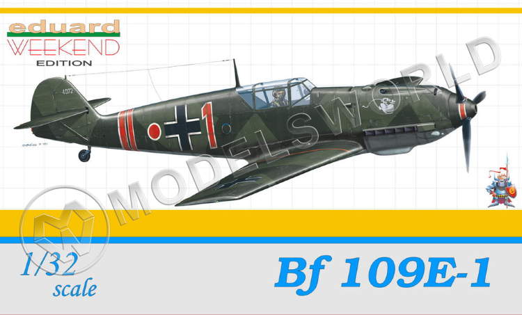 Склеиваемая пластиковая модель самолета Bf 109E-1 Масштаб 1:32 - фото 1