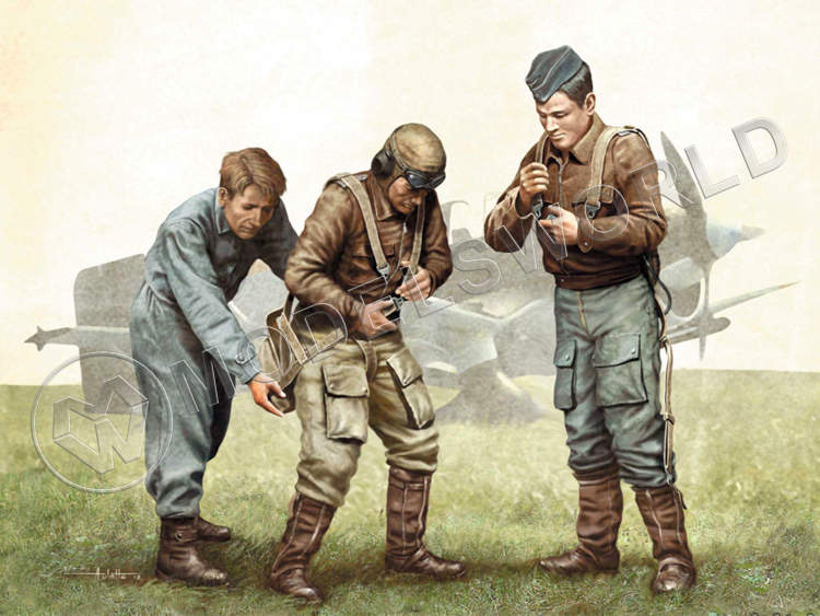 Фигуры пилотов Luftwaffe WWII. Масштаб 1:32 - фото 1
