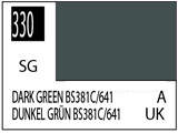 Краска на растворителе художественная MR.HOBBY C330 DARK GREEN BS381C/641 (Полу-глянцевая) 10мл. - фото 1