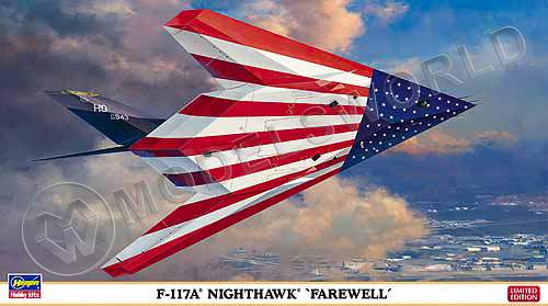 Склеиваемая пластиковая модель самолета F-117A Nighthawk Farewell. Масштаб 1:72 - фото 1