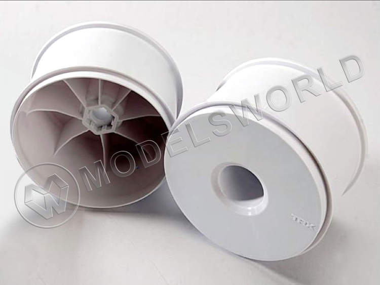 Wheels, dished 3.8" (white) (2) (use with 17mm splined wheel hubs and wheel nuts,  part #5353X) - фото 1