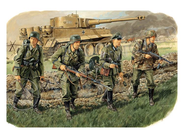 Фигуры солдат Panzergrenadier division "grosdeutschland" (karachev 1943). Масштаб 1:35 - фото 1