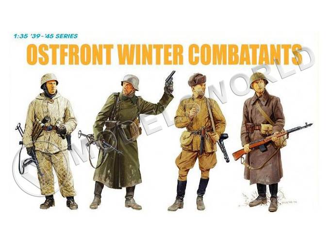 Фигуры солдат Советские и немецкие солдаты в зимней форме (Ostfront Winter Combatants). Масштаб 1:35 - фото 1