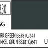Краска водоразбавляемая художественная MR.HOBBY DARK GREEN BS381C/641 (Полу-глянцевая) 10мл.