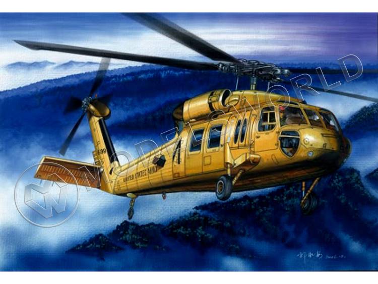 Склеиваемая пластиковая модель Американский вертолет UH-60A Blackhawk. Масштаб 1:72 - фото 1