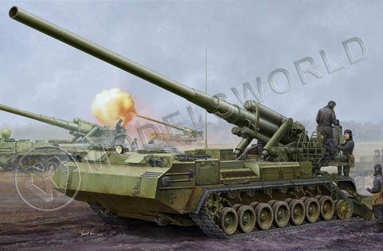Склеиваемая пластиковая модель САУ  Советская 203-мм 2С7M "Пион-м". Масштаб 1:35 - фото 1