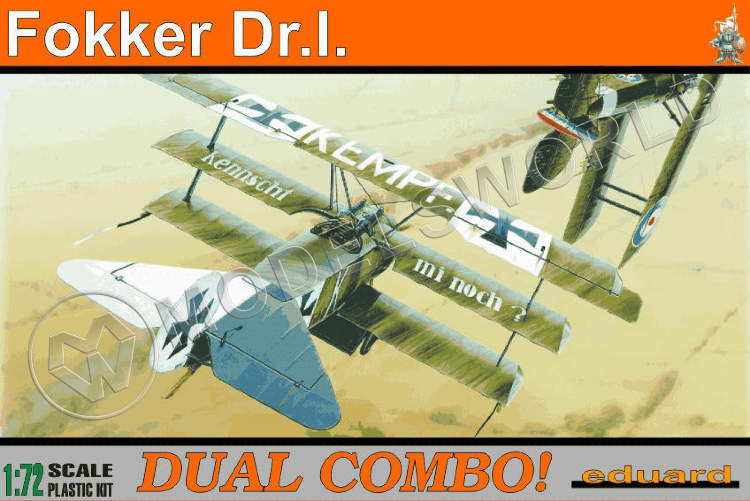 Склеиваемая пластиковая модель самолета Fokker Dr.I. DUAL COMBO. ProfiPACK. Масштаб 1:72. - фото 1