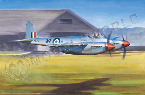Склеиваемая пластиковая модель самолета De Havilland Hornet F.1 Масштаб 1:48 - фото 1