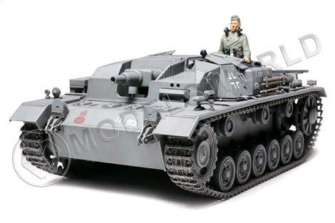 Склеиваемая пластиковая модель STURMGESCHUTZ III Ausf.B  Немецкое самоходное 75 мм орудие. Масштаб 1:35 - фото 1