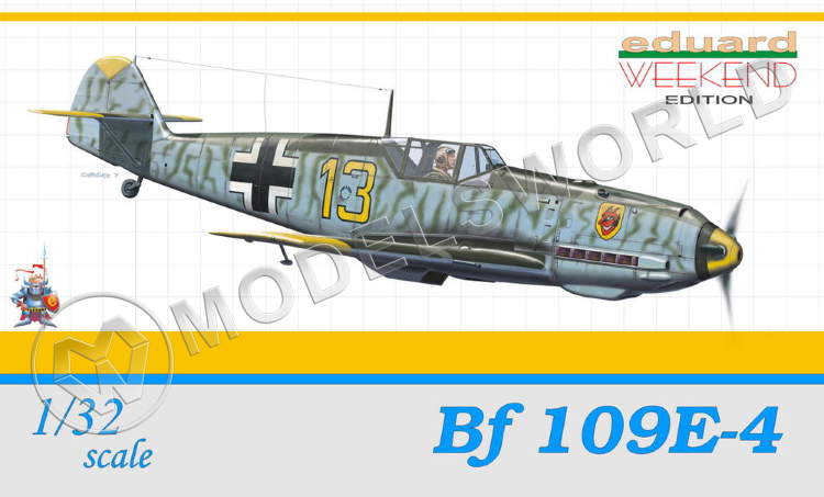 Склеиваемая пластиковая модель истребитель Bf 109E-4 Масштаб 1:32 - фото 1