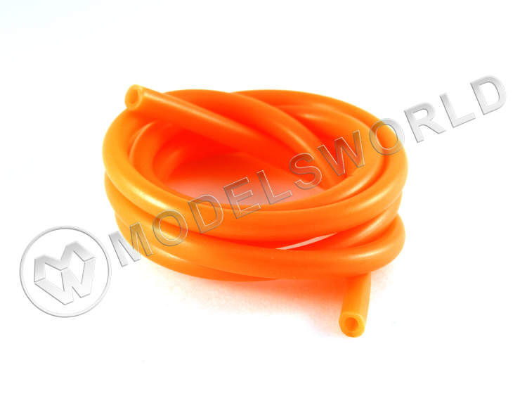 Трубка топливная силиконовая, 3,2x6mm, 1 m, Fluo orange. - фото 1