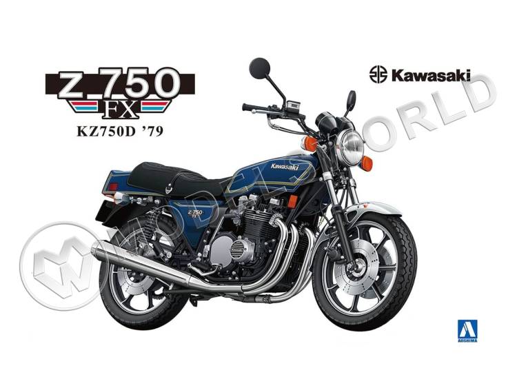 Склеиваемая пластиковая модель мотоцикл Kawasaki KZ750D - Z750FX '1979. Масштаб 1:12 - фото 1