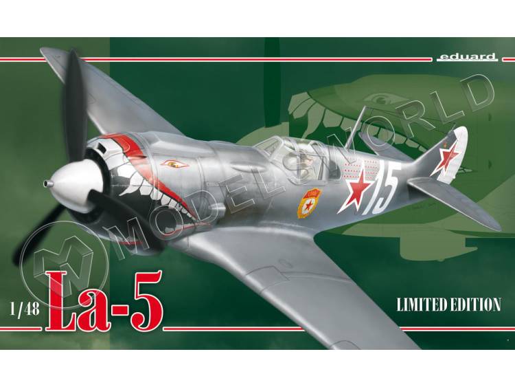 Склеиваемая пластиковая модель Советского истребителя La-5 Limited Edition. Масштаб 1:48 - фото 1