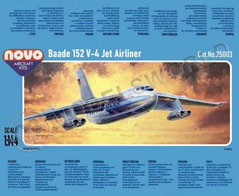 Склеиваемая пластиковая модель самолета Baade V-4. Масштаб 1:144