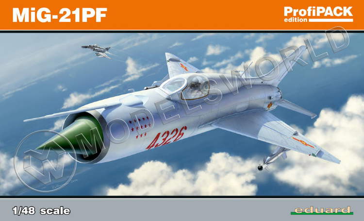 Склеиваемая пластиковая модель МиГ-21ПФ. ProfiPACK. Масштаб 1:48 - фото 1