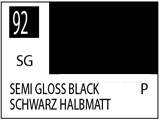 Краска на растворителе художественная MR.HOBBY С92 SEMI GLOSS BLACK (Полу-глянцевая) 10мл. - фото 1