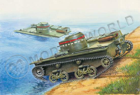Склеиваемая пластиковая модель Плавающий танк Т-38. Масштаб 1:35 - фото 1