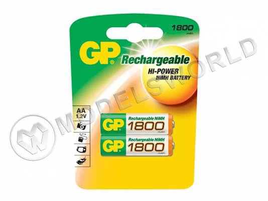 Аккумулятор GP Ni-Mh R-06 AA 1800 mAh, 2 шт