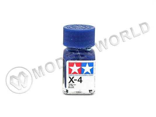 Эмалевая глянцевая краска Tamiya в стеклянной баночке 10 мл. X-4 Blue