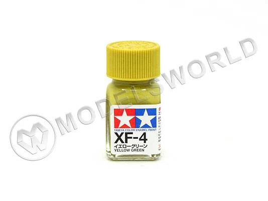 Эмалевая матовая краска Tamiya в стеклянной баночке 10 мл. XF-4 Yellow Green
