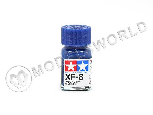 Эмалевая матовая краска Tamiya в стеклянной баночке 10 мл. XF-8 Flat Blue