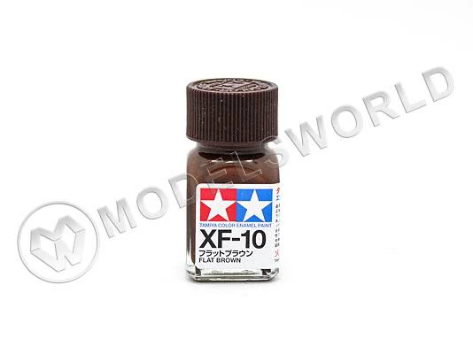 Эмалевая матовая краска Tamiya в стеклянной баночке 10 мл. XF-10 Flat Brown