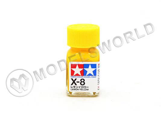 Эмалевая глянцевая краска Tamiya в стеклянной баночке 10 мл. X-8 Lemon Yellow