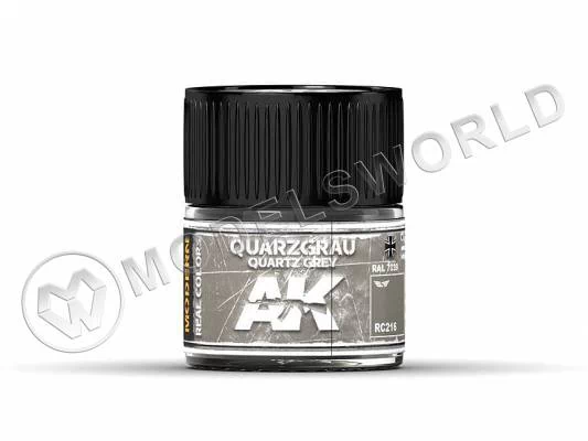 Акриловая лаковая краска AK Interactive Real Colors. Quarzgrau-Quartz Grey RAL 7039. 10 мл