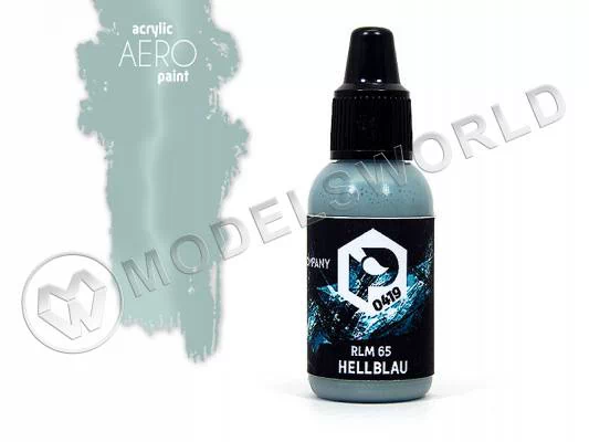 Акриловая краска Pacific88 Aero RLM 65 Hellblau, 18 мл