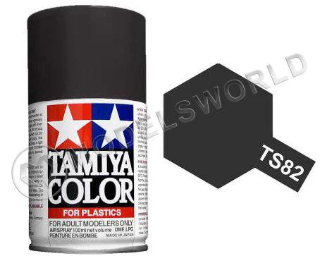 Краска-спрей Tamiya серии TS в баллонах по 100 мл. TS-82 Rubber Black (Черный резиновый)