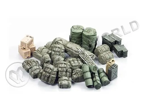 Modern U.S. Military Equipment Set - Набор оборудования современной американской армии, рюкзаки, патронные ящики, канистры, сумки. Масштаб 1:35