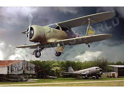 Склеиваемая пластиковая модель самолета  Beechcraft UC-43 Staggerwing. Масштаб 1:48