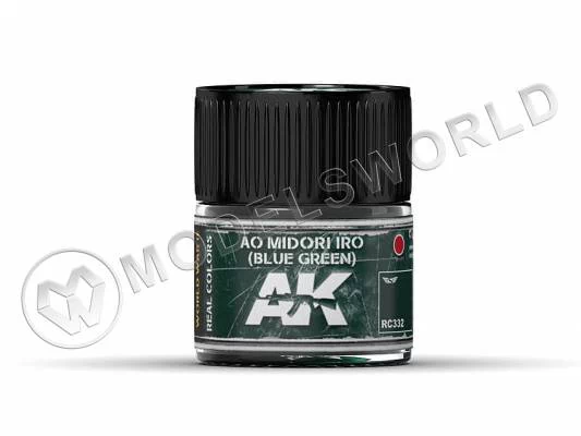 Акриловая лаковая краска AK Interactive Real Colors. Ao Midori Iro (Blue-Green). 10 мл