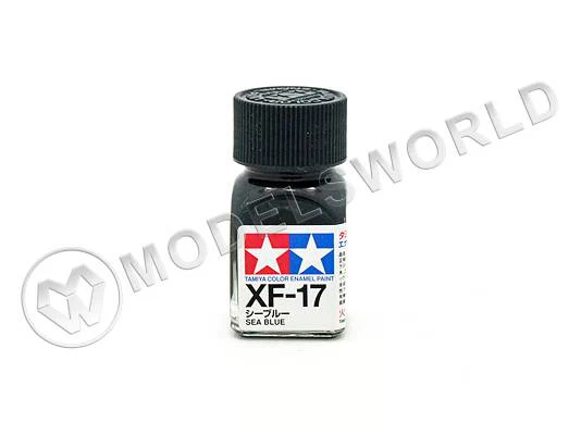 Эмалевая матовая краска Tamiya в стеклянной баночке 10 мл. XF-17 Sea Blue (Морская синяя)