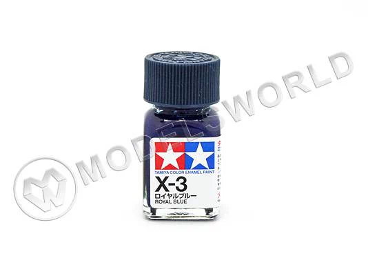 Эмалевая глянцевая краска Tamiya в стеклянной баночке 10 мл. X-3 Royal Blue