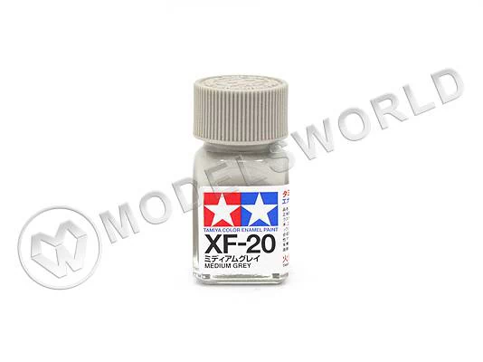 Эмалевая матовая краска Tamiya в стеклянной баночке 10 мл. XF-20 Medium Grey