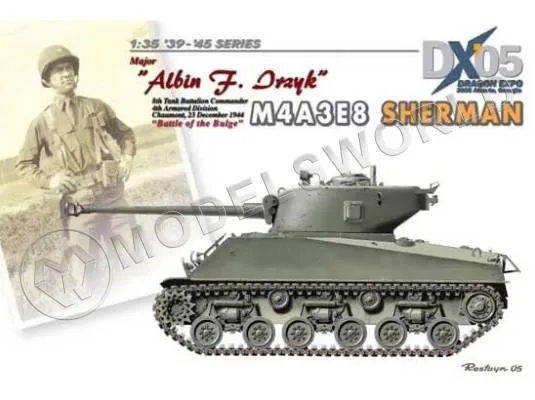 Склеиваемая пластиковая модель Американский танк M4A3E8 Sherman Major Albin F. Irzyk. Масштаб 1:35