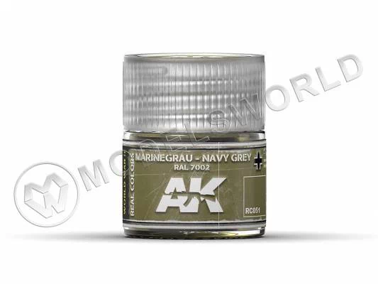 Акриловая лаковая краска AK Interactive Real Colors. Marinegrau-Navy Grey RAL 7002. 10 мл