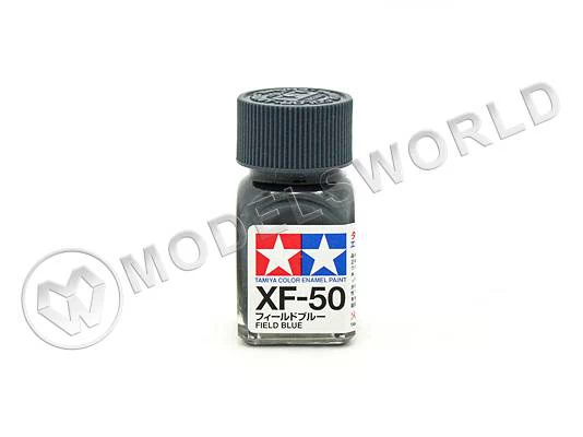 Эмалевая матовая краска Tamiya в стеклянной баночке 10 мл. XF-50 Field Blue (Полевая синяя)