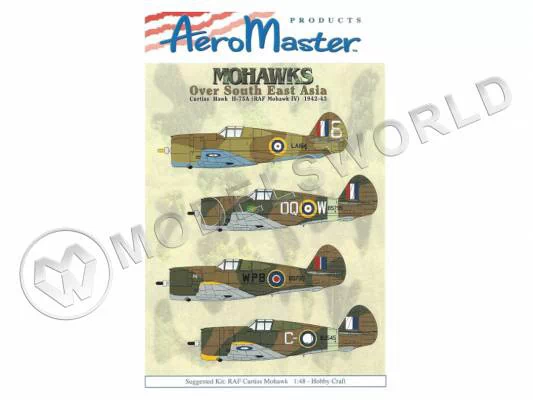 Декаль Mohawks Over South East Asia. Масштаб 1:48