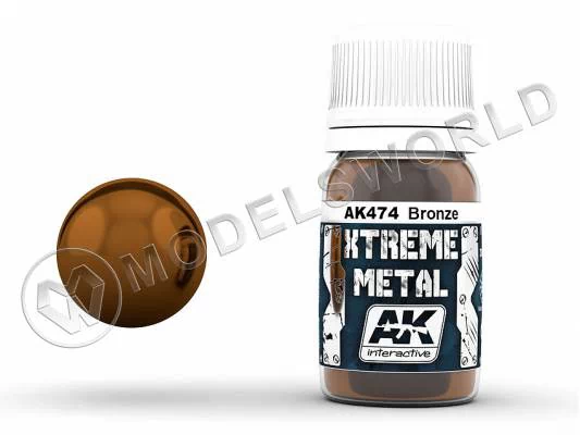 Краска AK Interactive XTREME METAL BRONZE. 30 мл